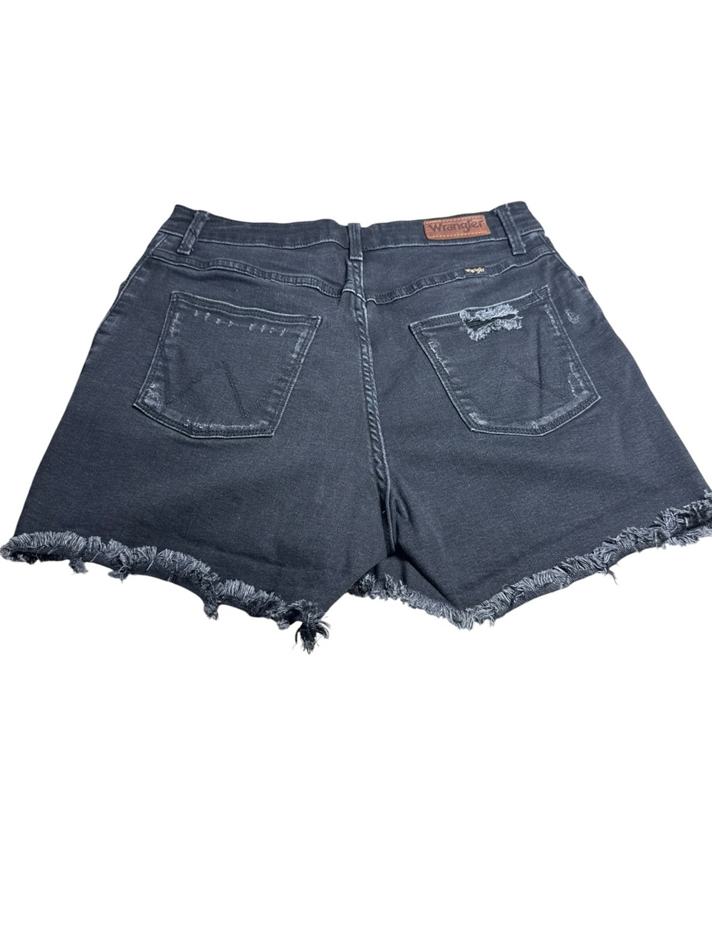 Wrangler Women's Black Frayed Hem Denim Cutoff Shorts